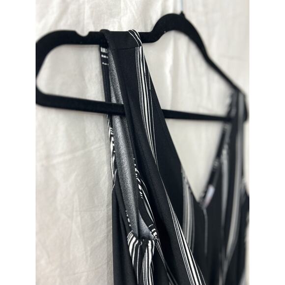 Candie’s Jumper Jumpsuit Romper Womans Black‎ White Stripe Sz M Palazzo Boho - Picture 2 of 14